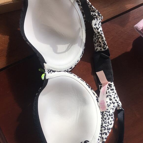 Victoria's Secret Leopard Print Underwire Bra Brown Cream Women's Size 32DD - Picture 8 of 8